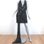 Haney Twist-Front Mini Dress Lexi Black Zebra Print Lurex Jacquard Size 6