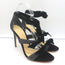 Alexandre Birman Mary Knot Sandals Black Glitter & Velvet Size 39 NEW