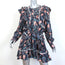 Isabel Marant Mini Dress Ullo Floral Print Ruffled Cotton Size 36 Long Sleeve
