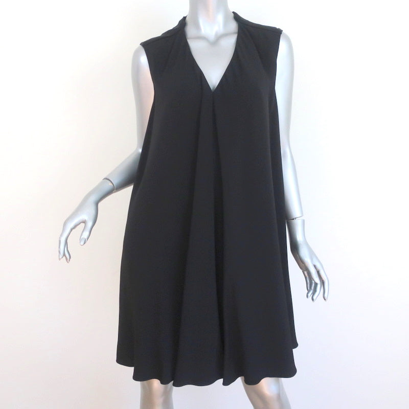 Maison Rabih Kayrouz Sleeveless Dress Black Crepe Size 40 V-Neck Shift