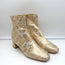 Dolce & Gabbana Ankle Boots Gold Metallic Brocade Size 39 Low Heel Booties NEW