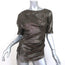 Isabel Marant Asymmetric Draped Top Metallic Printed Silk-Blend Size 36