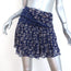 Isabel Marant Etoile Mini Skirt Prune Blue Printed Georgette Size 40