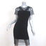 Sandro Illusion Shift Dress Rire Black Crepe & Tulle Size 1 Short Sleeve