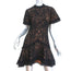 Jonathan Simkhai Dress Black Ruffle-Trim Lace Size 4 Short Sleeve Mini
