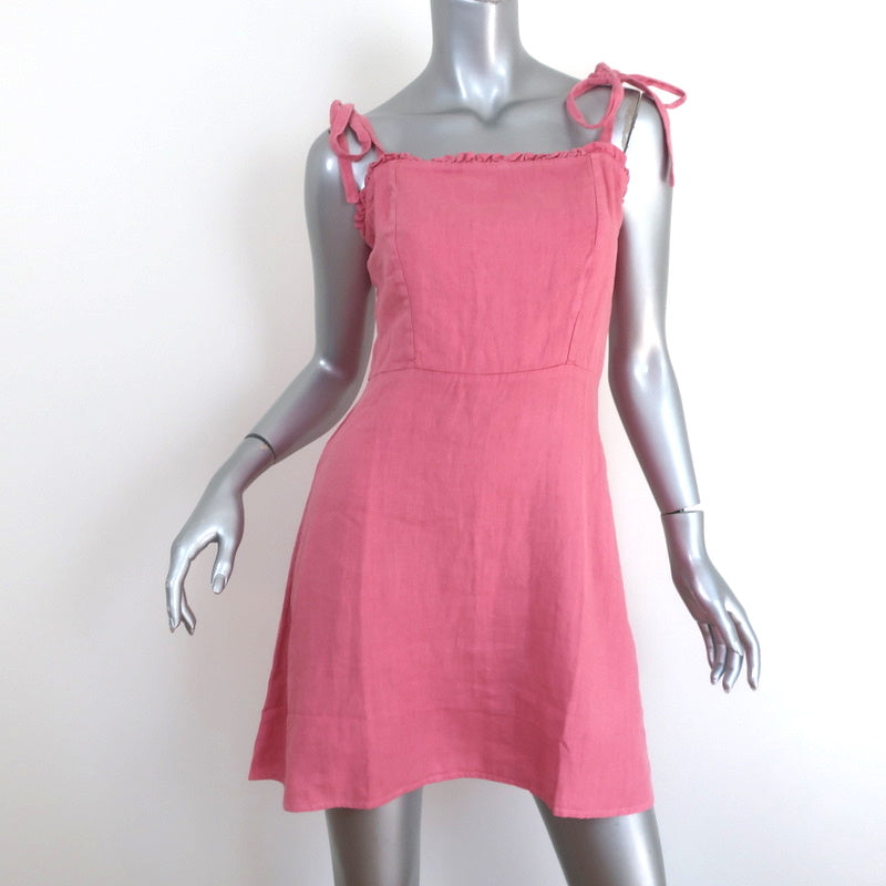 Honorine Poppy Mini Dress Nectar Pink Ruffle-Trim Linen Size Small New Honorine Poppy Mini Dress Nectar Pink Ruffle-Trim Linen Size Small New