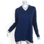 Prive 45 Cashmere Sweater Navy Size Large V-Neck Pullover