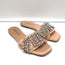 Anna Baiguera Crystal Fringe Slide Sandals Peach Satin Size 38 Flat Mules